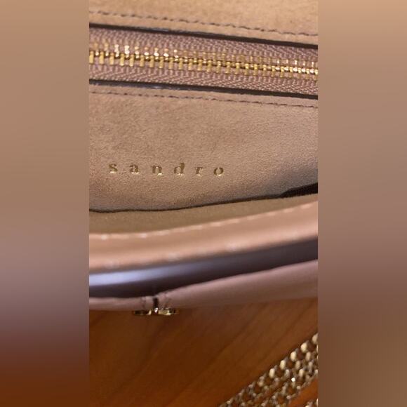 Sandro Lou Crossbody Bag in Blush Leather Pink - Picture 8 of 8